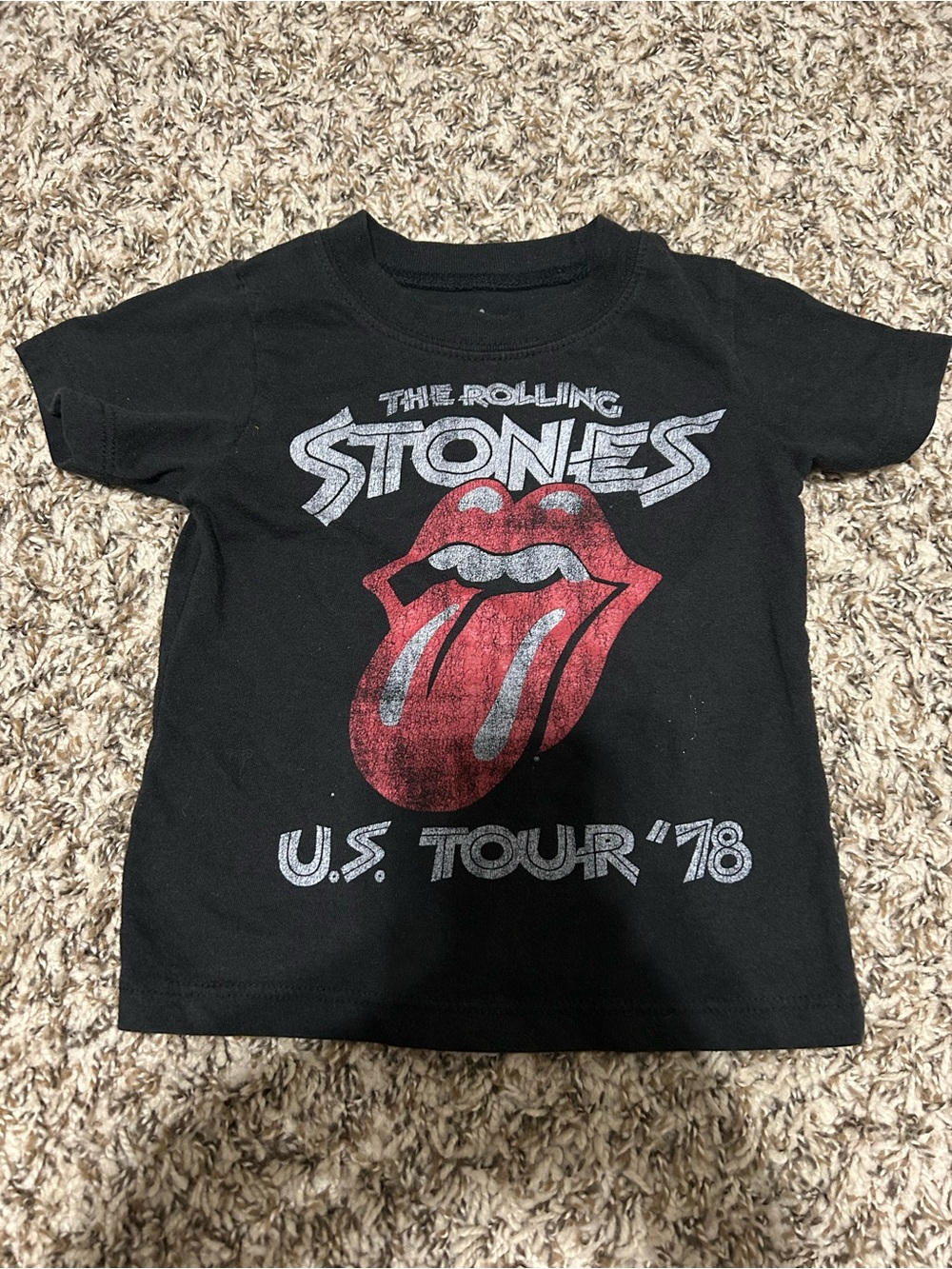 Rolling Stones Toddler Black Graphic Tee - U.S. Tour '78